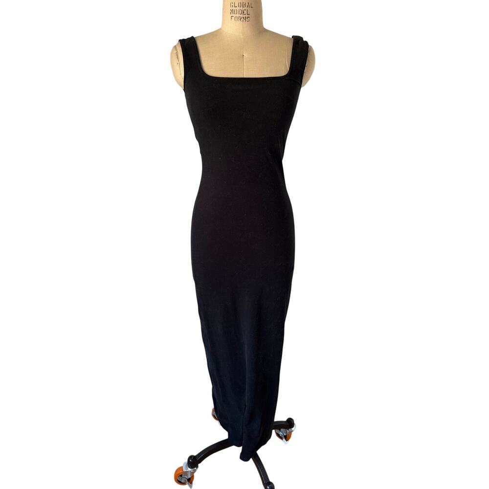 FLORE FLORE Nur Stretch-cotton Maxi Dress in Black Size Large Cotton Minimal